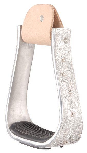 Engraved Aluminum Stirrups With Crystals