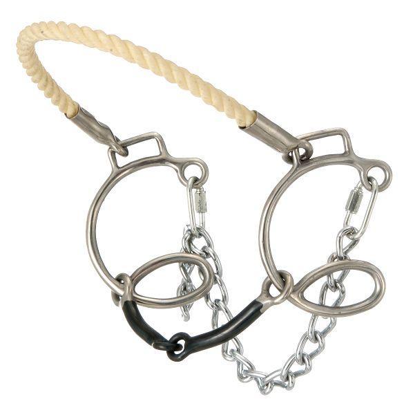 Kelly Silver Star 6" Cheek Sweet Iron Snaffle W/Rope Nose