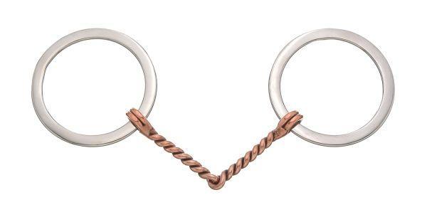 Kelly Silver Star Copper Mouth Twisted Wire Ring Snaffle