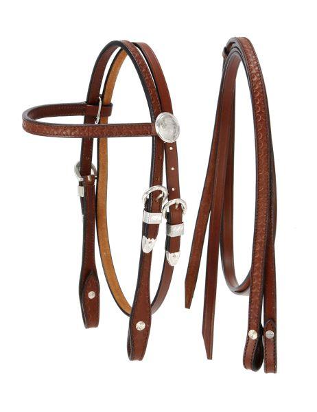 King Series Miniature Browband Headstall W/Silver
