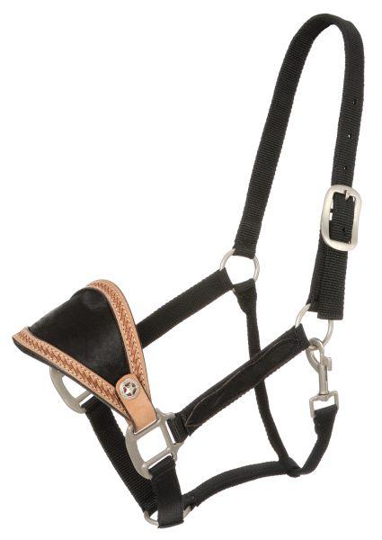 Nylon Bronc Halter Accented With Hair And Basketweave