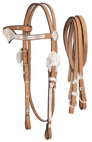 Royal King Browband Silver Headstall With Reins